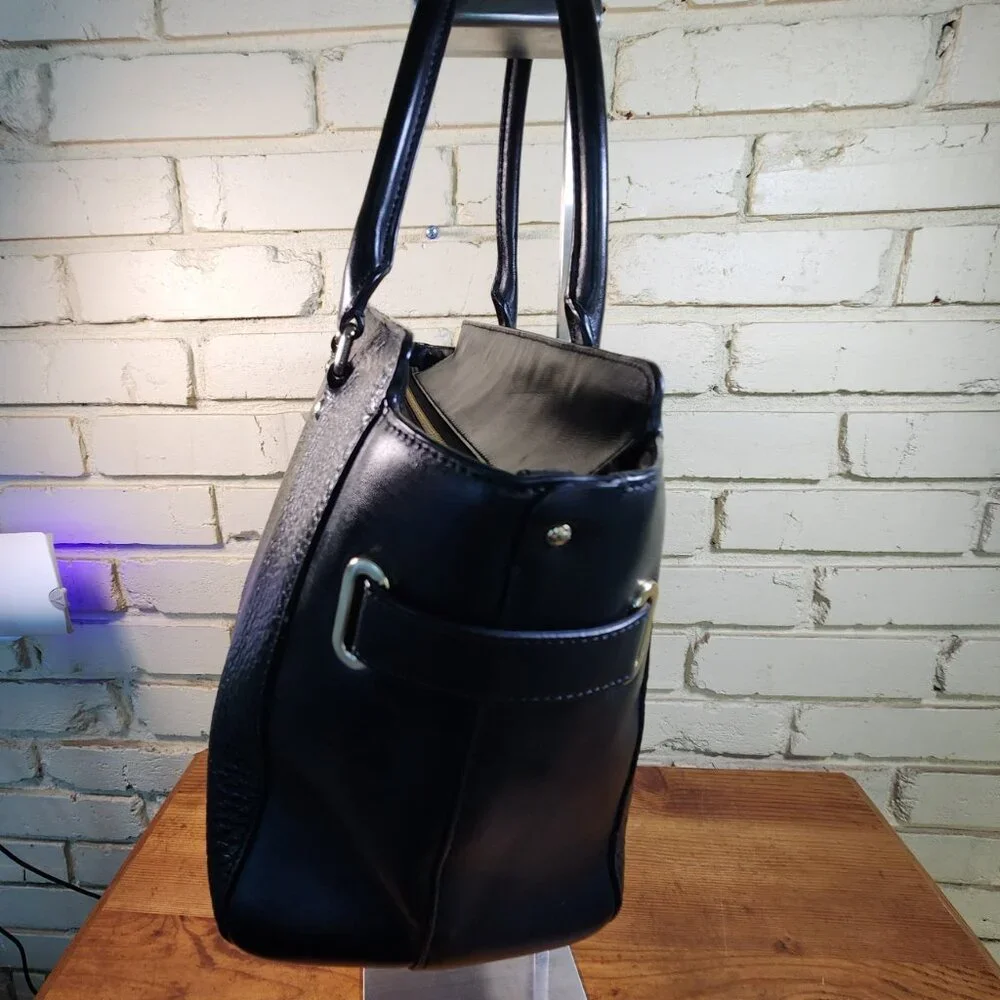 Euc Coach Blake Carryall Black Leather Shoulder Bag Purse